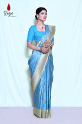 Tanchoi Banarasi Handloom Saree With Jaal